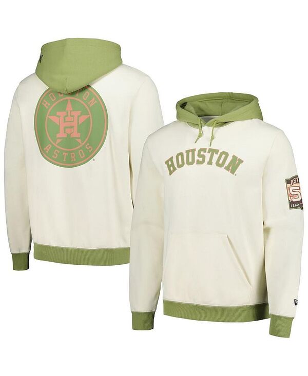 ニューエラ メンズ アウター パーカー・スウェット パーカー New Era Men's Cream/Green Houston Astros Color Pop Pullover Hoodie Cream Green クリーム