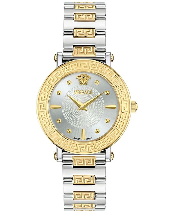 ヴェルサーチ レディース アクセサリー 腕時計 Tシャツ Versace Women's Swiss Greca Sphere Two-Tone Stainless Steel Bracelet Watch 35mm Two Tone