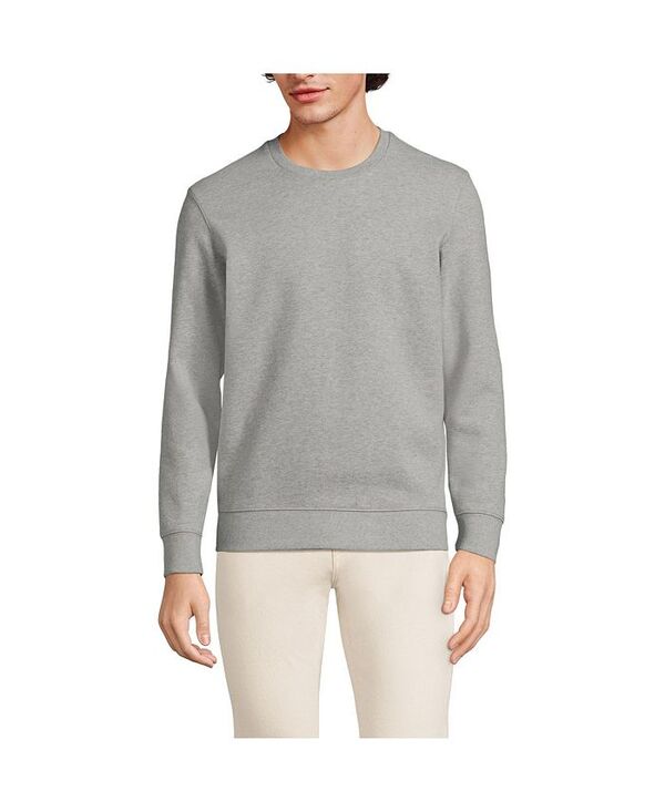 ランズエンド メンズ アウター パーカー・スウェット スウェット シャツ Lands' End Men's Long Sleeve Serious Sweats Crew Sweatshirt Gray heather グレー|ReVida 店