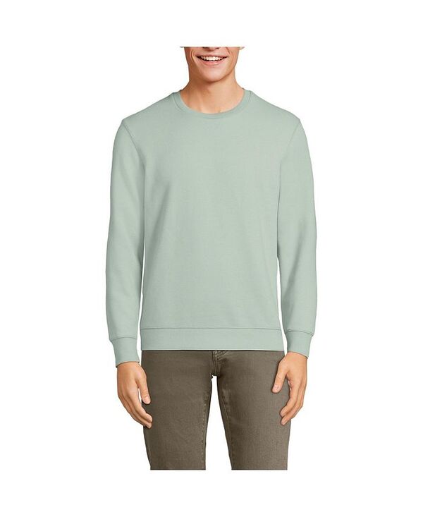 ランズエンド メンズ アウター パーカー・スウェット スウェット シャツ Lands' End Men's Long Sleeve Serious Sweats Crew Sweatshirt Washed sage セージ|ReVida 店