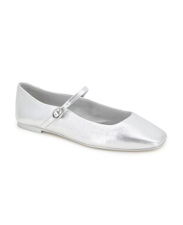 ケネスコール レディース シューズ パンプス Kenneth Cole New York Women's Jasper Square Toe Ballet Flats Silver Leather シルバー