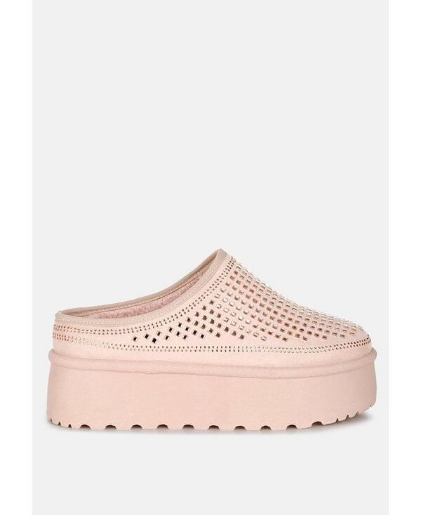 ロンドンラグ レディース シューズ パンプス プラットフォーム London Rag Kickles Rhinestones Embellished Platform Classic Slip-On Pink ピンク
