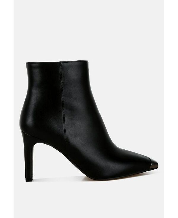 ロンドンラグ レディース シューズ ブーツ・レインブーツ トール 鳥打ち帽 ブーツ なめし革 フェイクレザー London Rag Orca Metallic Cap Toe Faux Leather Boots Black 黒いこと ブーツ-レディース靴-その他