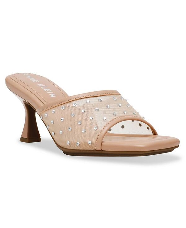 アンクライン レディース シューズ サンダル Anne Klein Women's Julie Square Toe Embellished Mule Dress Sandals Blush Crystal ブラッシュ