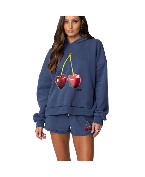 アディクテッド レディース アウター パーカー・スウェット パーカー Edikted Women's Mon Cheri Hoodie Blue ブルー｜ReVida 店