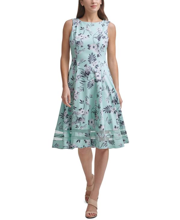 新着商品 カルバンクライン レディース ワンピース トップス Petite Floral Midi Dress Seaspray Multi 高質で安価 Inquiport Net