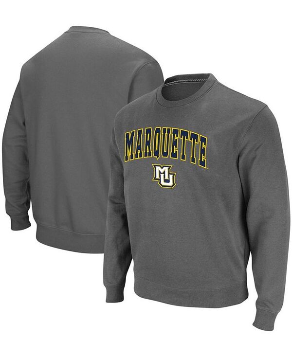 コロシアム メンズ アウター パーカー・スウェット クルーネック スウェット シャツ ロゴ Colosseum Men's Marquette Golden Eagles Arch and Logo Crew Neck Sweatshirt Charcoal チャコール