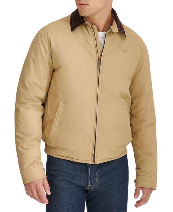 ドッカーズ メンズ アウター ジャケット・ブルゾン コットン ジャケット Dockers Men's Cotton Twill Bomber Jacket Harvest Gold ゴールド｜ReVida 店