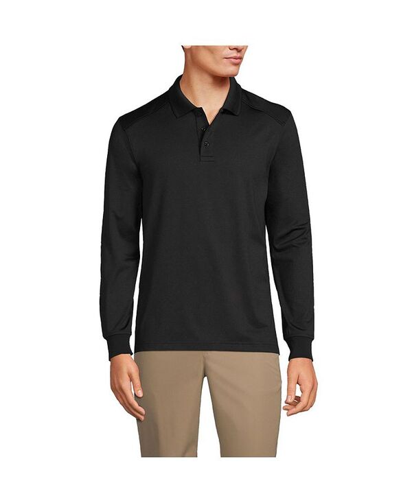 ランズエンド メンズ トップス ポロシャツ Lands' End Men's Long Sleeve Rapid Dry Polo Shirt Black ブラック