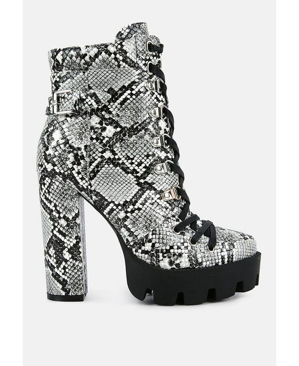 ロンドンラグ レディース シューズ ブーツ・レインブーツ アンクル ブーツ London Rag Women's Palmetto Snake Skin Ankle Boots Black ブラック