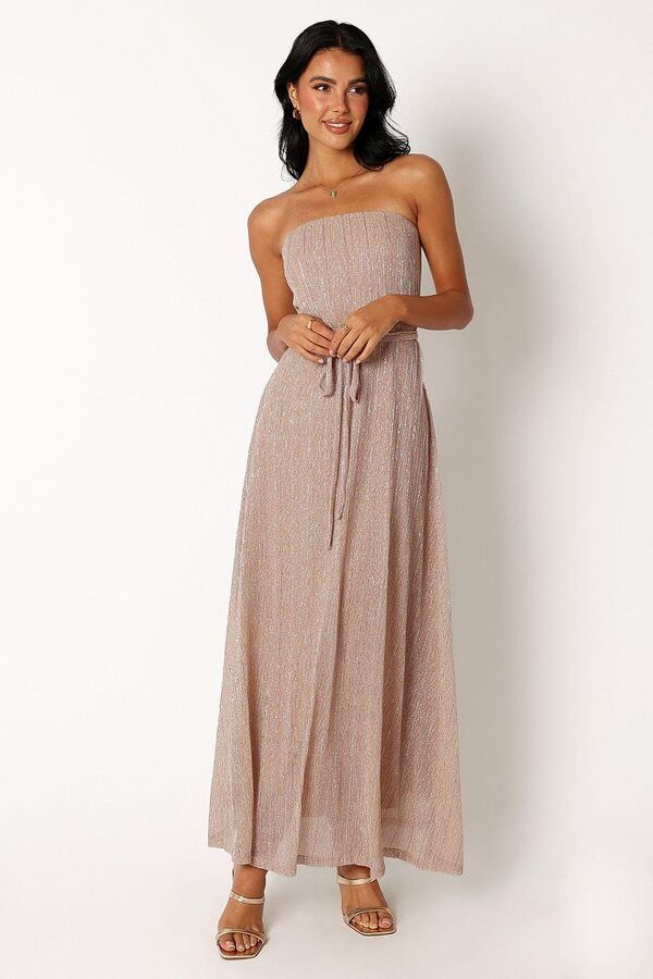 Petal and Pup レディース トップス ワンピース マキシワンピース ストラップレス マキシ Petal and Pup Womens Farley Strapless Maxi Dress Rose gold stripe ゴールド
