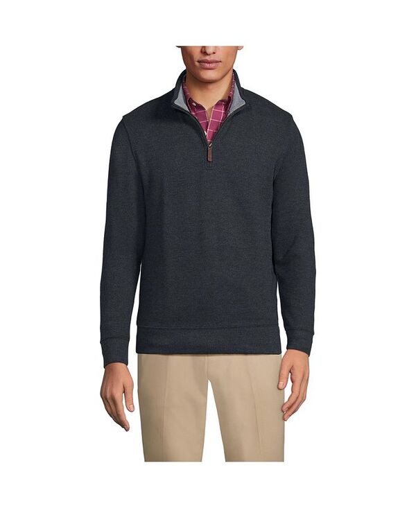 ランズエンド メンズ アウター ニット・セーター ハーフジップ セーター Lands' End Men's Bedford Rib Quarter Zip Sweater Dark charcoal heather チャコール