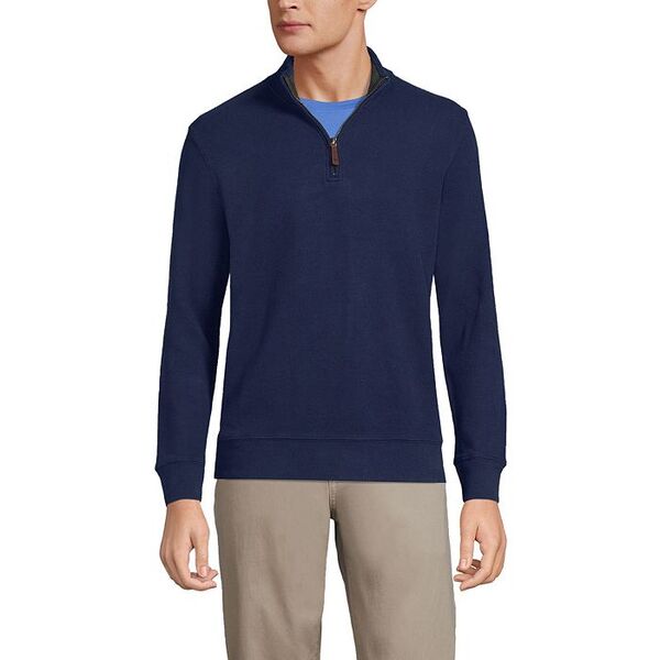 ランズエンド メンズ アウター ニット・セーター ハーフジップ セーター Lands' End Men's Bedford Rib Quarter Zip Sweater Radiant navy ネイビー