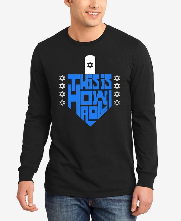 エルエーポップアート メンズ トップス Tシャツ LA Pop Art Men's This Is How I Roll Word Art Long Sleeve T-Shirt Black ブラック