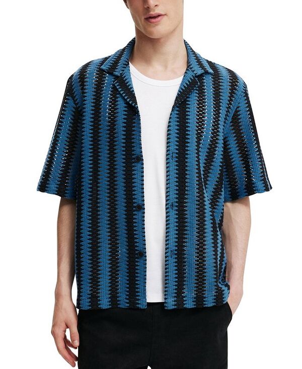 コットンオン メンズ トップス シャツ COTTON ON Men's Freemont Short Sleeve Shirt Cobalt Weave コバルト