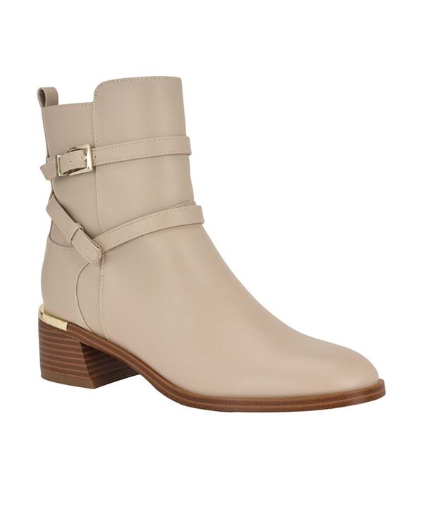 カルバンクライン レディース シューズ ブーツ・レインブーツ ヒール Calvin Klein Women's Jasen Block Heel Almond Toe Dress Booties Light Natural