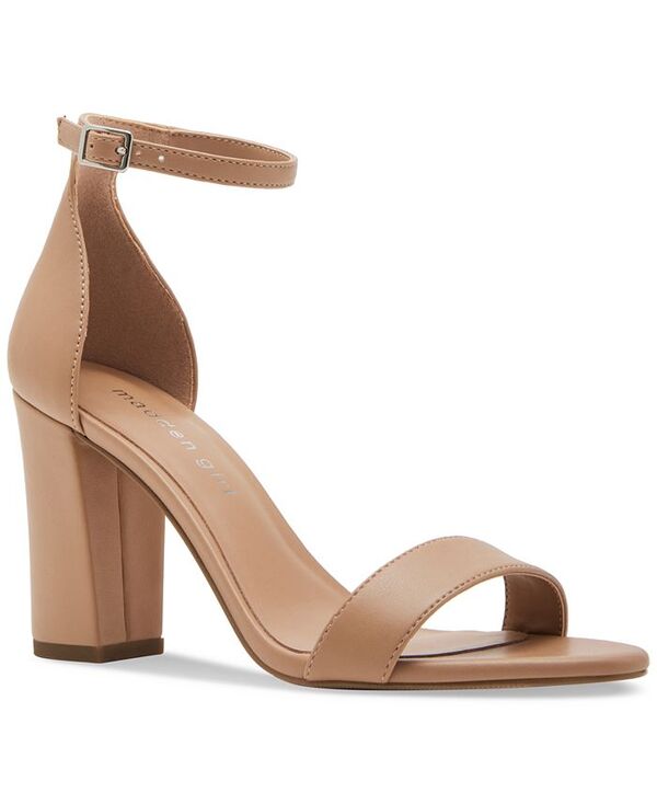 マッデンガール レディース シューズ サンダル ヒール Madden Girl Bella Two-Piece Block Heel Sandals Cafe Smooth|ReVida 店