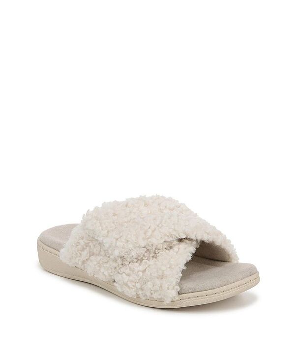 バイオニック レディース シューズ サンダル Vionic Womens Relax II Open Toe Slippers Cream white fabric ホワイト