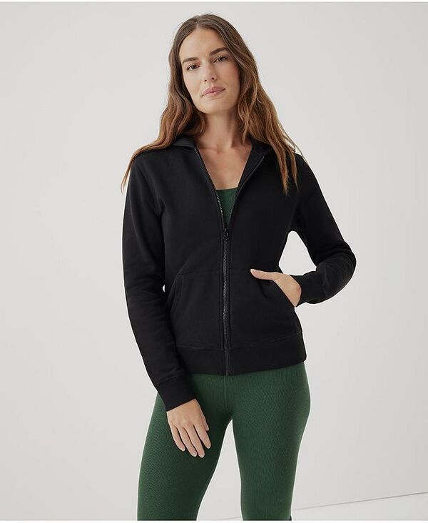 パクト レディース アウター パーカー・スウェット コットン フリース パーカー Pact Women's Organic Cotton Brushed Fleece Zip Hoodie Black ブラック|ReVida 店