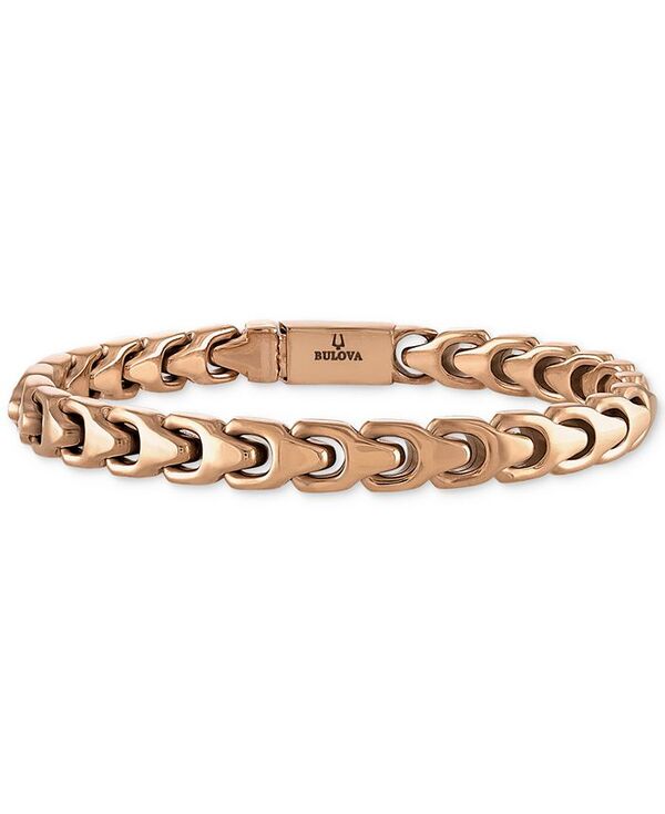 ブロバ メンズ アクセサリー ブレスレット・バングル・アンクレット Tシャツ Bulova Men's Rose Gold-Tone Stainless Steel Link Bracelet No Color ゴールド