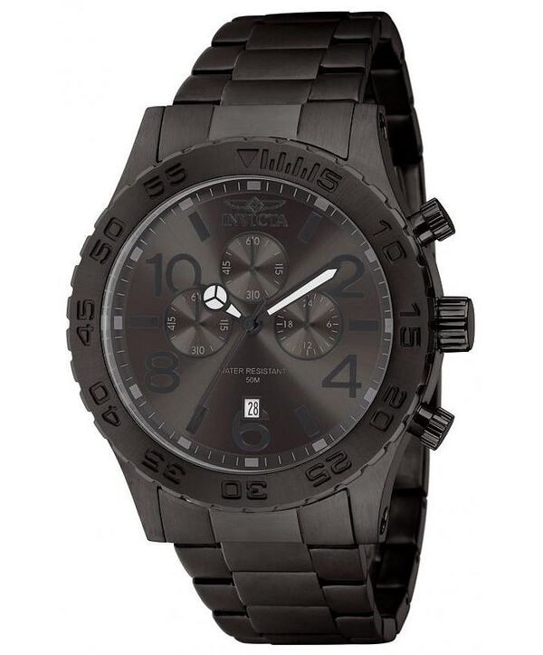 インビクタ メンズ アクセサリー 腕時計 Invicta Men's 1272 Specialty Quartz Chronograph Gunmetal Dial Watch Black ブラック