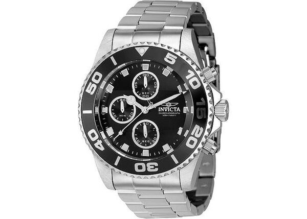 インビクタ メンズ アクセサリー 腕時計 Invicta Men's 43405 Pro Diver Quartz Chronograph Black Dial Watch Silver シルバー