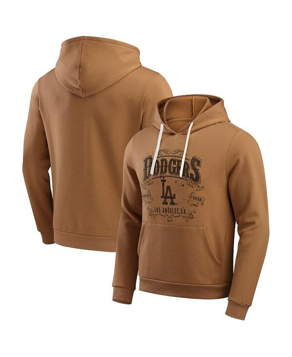 ファナティクス メンズ アウター パーカー・スウェット フリース パーカー Fanatics Men's Tan Los Angeles Dodgers Camp Fleece Pullover Hoodie Tan タン