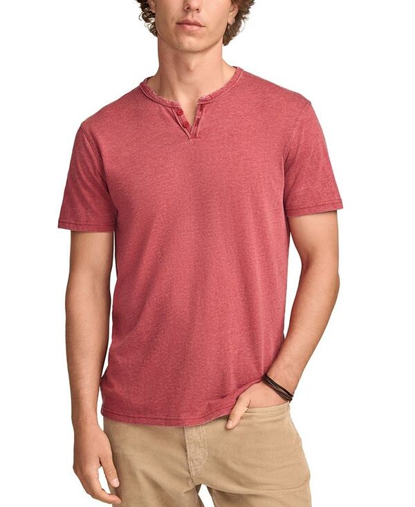 ラッキーブランド メンズ トップス Tシャツ Lucky Brand Men's Venice Burnout Notch Neck Tee T-shirts Rio Red レッド