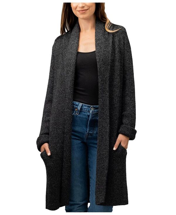 シンプリーナチュラル レディース アウター ニット・セーター カーディガン Simply Natural Jena Alpaca Long Cardigan Charcoal チャコール｜ReVida 店