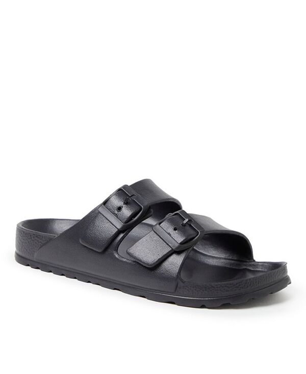 ディアフォームズ レディース シューズ サンダル Dearfoams EcoCozy Women's Sustainable Double Buckle Sandal Black ブラック