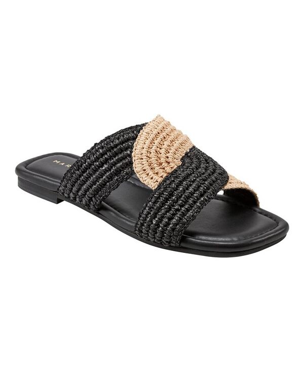 マーク・フィッシャー レディース シューズ サンダル Marc Fisher LTD Women's Navie Slip-On Flat Sandals Black/Natural ブラック