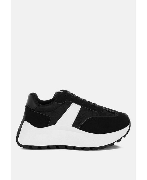ロンドンラグ レディース シューズ スニーカー スピード競技 London Rag Squeaker Chunky Anti-Skid Lace-Up Sneakers Black 黒いこと