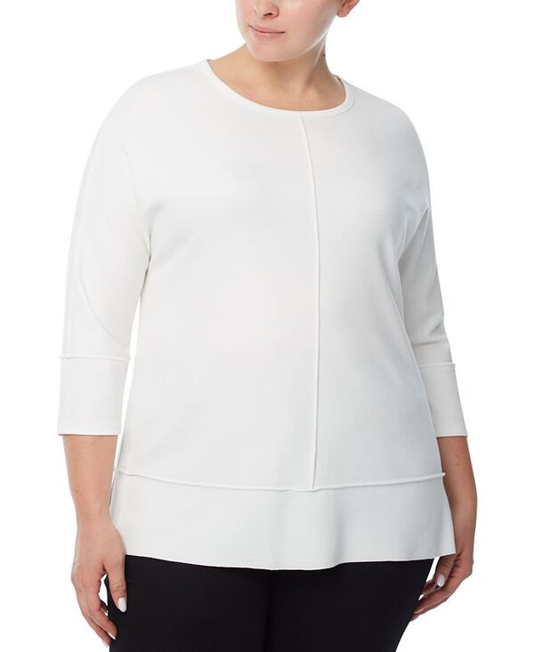 ジョーンズニューヨーク レディース トップス シャツ プラスサイズ Jones New York Plus Size Dolman-Sleeve Tunic NYC White ホワイト|ReVida 店