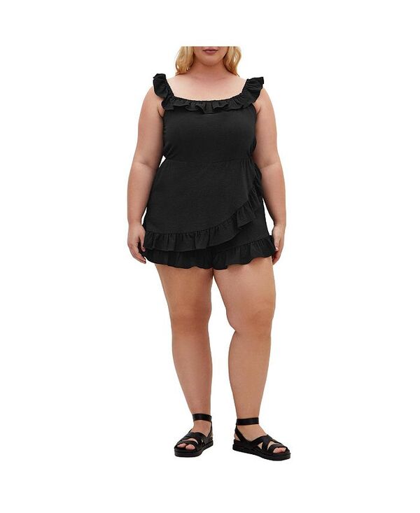 シティーシック レディース ボトムス ハーフパンツ・ショーツ プラスサイズ CITY CHIC Plus Size Christa Playsuit Black ブラック