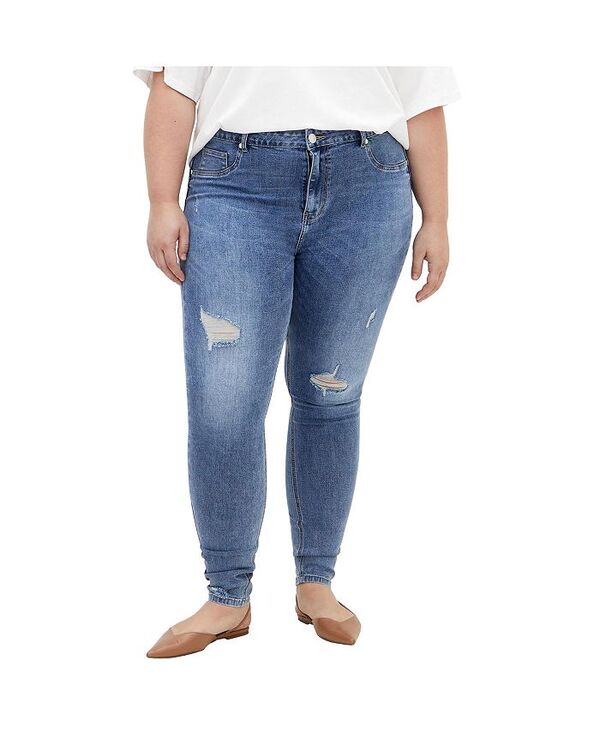 シティーシック レディース ボトムス デニムパンツ プラスサイズ CITY CHIC Plus Size Harley Nola Jean Mid wash