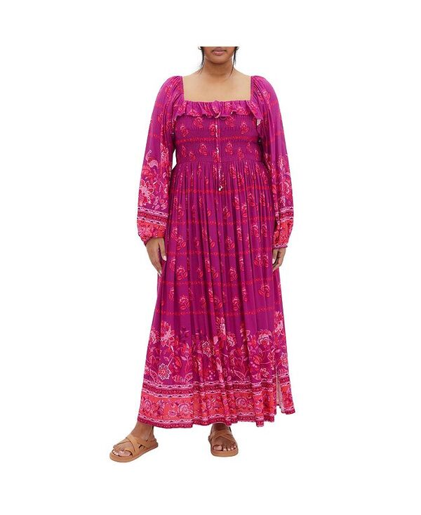 シティーシック レディース トップス ワンピース マキシワンピース プラスサイズ マキシ CITY CHIC Plus Size Estelle Maxi Dress Dreamy border