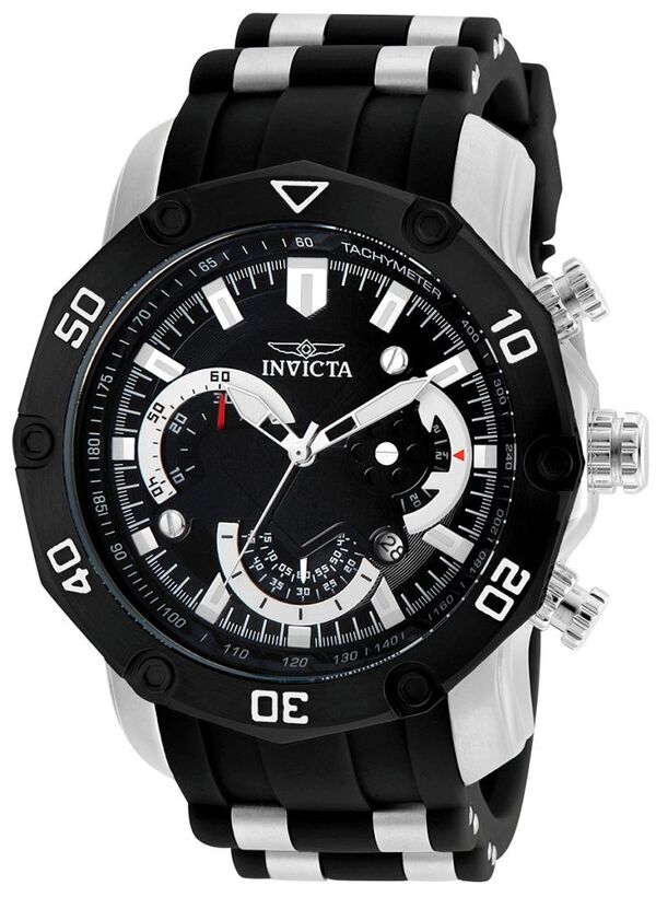 インビクタ メンズ アクセサリー 腕時計 Invicta Men\'s 22797 Pro Diver Quartz 3 Hand Black Dial Watch Silver シルバー