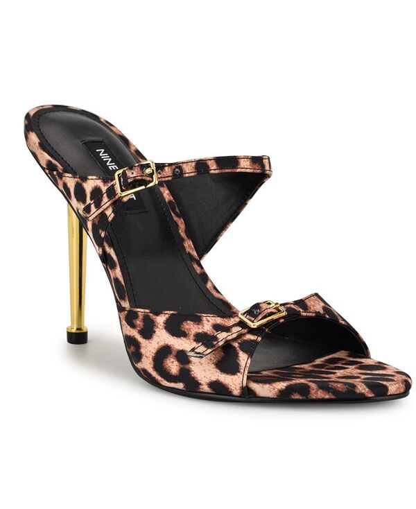 ナインウェスト レディース シューズ サンダル Nine West Women's Reida Open Toe Dress Sandals Leopard Satin アニマル