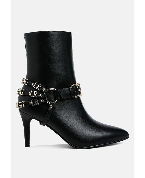 ロンドンラグ レディース シューズ ブーツ・レインブーツ London Rag Nicene Harness Detail Stiletto Boots Black ブラック
