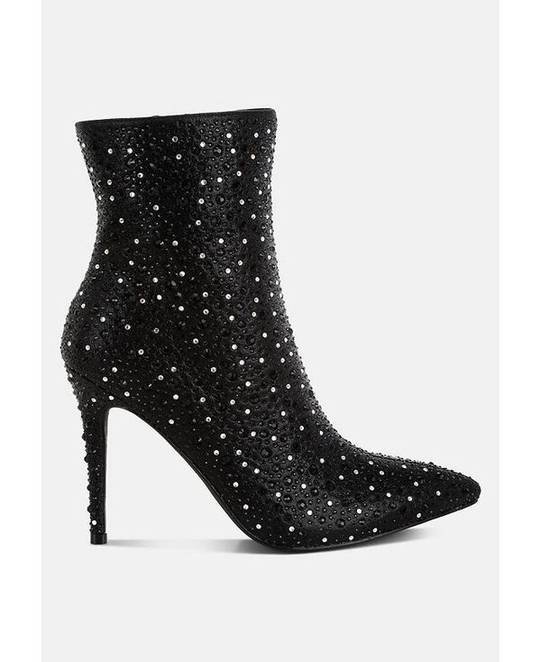 ロンドンラグ レディース シューズ ブーツ・レインブーツ London Rag Lobelia Rhinestones Embellished Stiletto Boots Black ブラック｜ReVida 店
