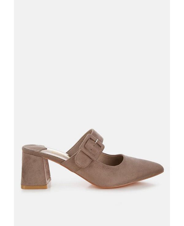 ロンドンラグ レディース シューズ サンダル London Rag Amapola Buckle Strap Detail Microfiber Mules Taupe トープ