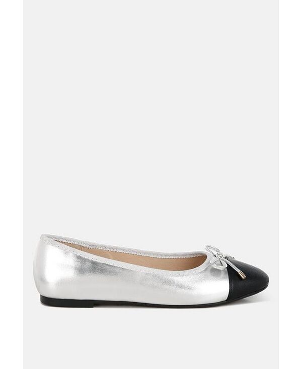 ロンドンラグ レディース シューズ パンプス London Rag Minato Two Tone Ballet Flats Silver しろがね色 レディース靴-靴