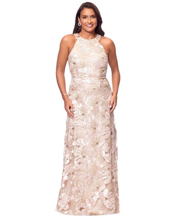 ベッツィアンドアダム レディース トップス ワンピース フラワー柄 プチ スパンコール ノースリーブ フラワー Betsy & Adam Petite Sleeveless Floral Sequin Sheath Gown Champagne シャンパン 47,280円