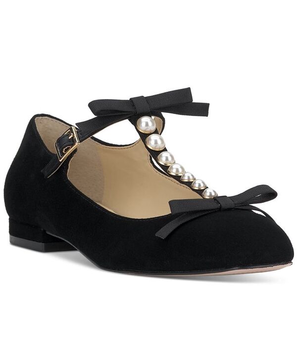 ジェシカシンプソン レディース シューズ パンプス Jessica Simpson Women's Jolliya T-Strap Dress Flats Black Suede ブラック｜ReVida 店