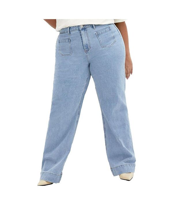 シティーシック レディース ボトムス デニムパンツ プラスサイズ CITY CHIC Plus Size Amber Jean Light wash アンバー