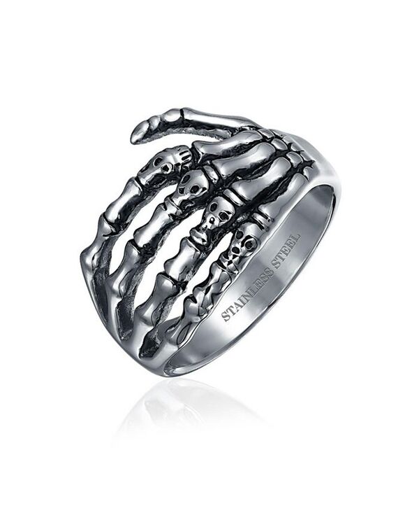ブリング メンズ アクセサリー リング Tシャツ Bling Jewelry Mens Stainless Steel Goth Biker Punk Rocker Skeleton Hand Wrap Band Ring Silver Tone Silver tone シルバー