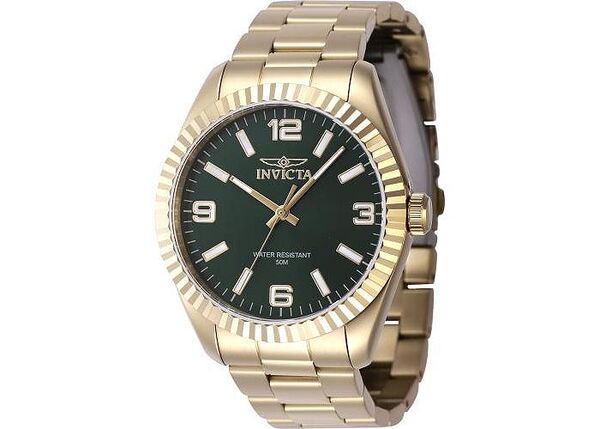 インビクタ メンズ アクセサリー 腕時計 Invicta Men's 47459 Specialty Quartz 3 Hand Green Dial Watch Gold ゴールド