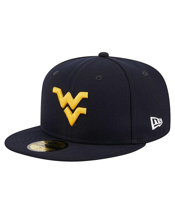 ニューエラ メンズ アクセサリー 帽子 New Era Men's Navy West Virginia Mountaineers 59FIFTY Fitted Hat Navy ネイビー｜ReVida 店