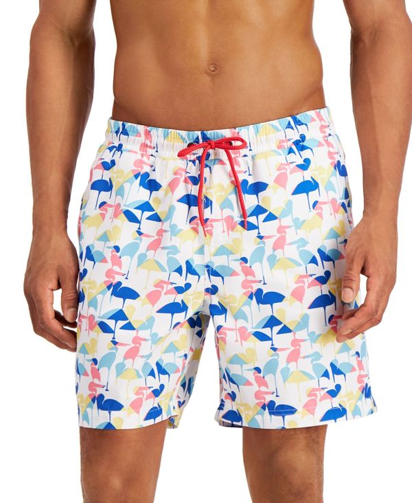 安いそれに目立つ クラブルーム メンズ ハーフパンツ ショーツ 水着 Men S Regular Fit Quick Dry Abstract Stork Print 7 Swim Trunks White Combo 代引き手数料無料 Zkrajekarlaiv Cz