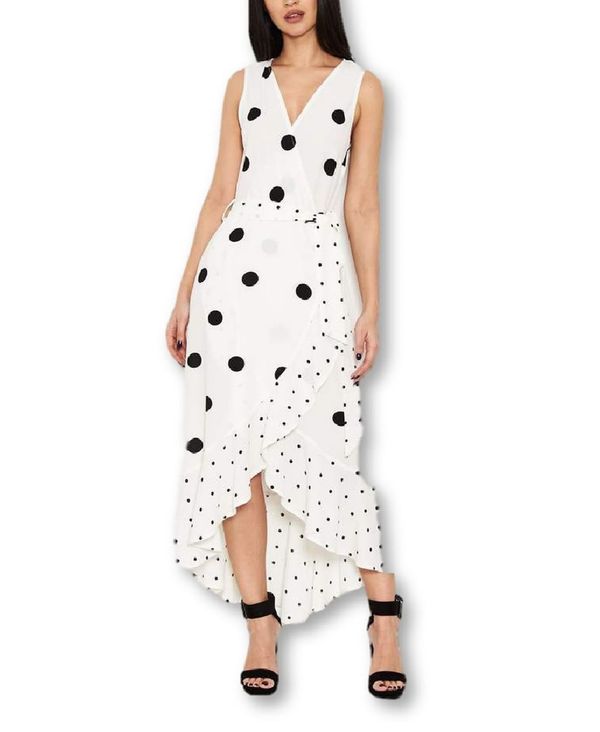 高速配送 楽天市場 アックスパリ レディース ワンピース トップス Spotted Asymmetrical Dress White Black Revida 楽天市場店 高い品質 Advance Com Ec